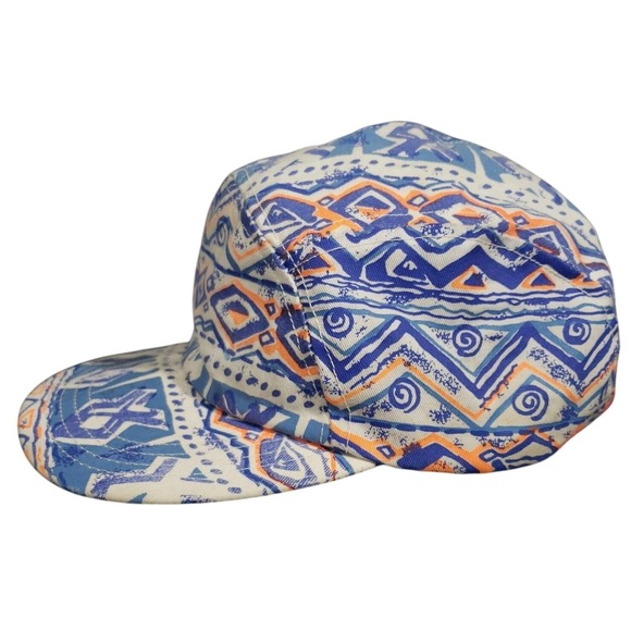 The Unbranded Brand Other - Vintage 80's Elastic 5 Panel Hat One Size 80's Design Tribal Cap‎ USA Made Aztec